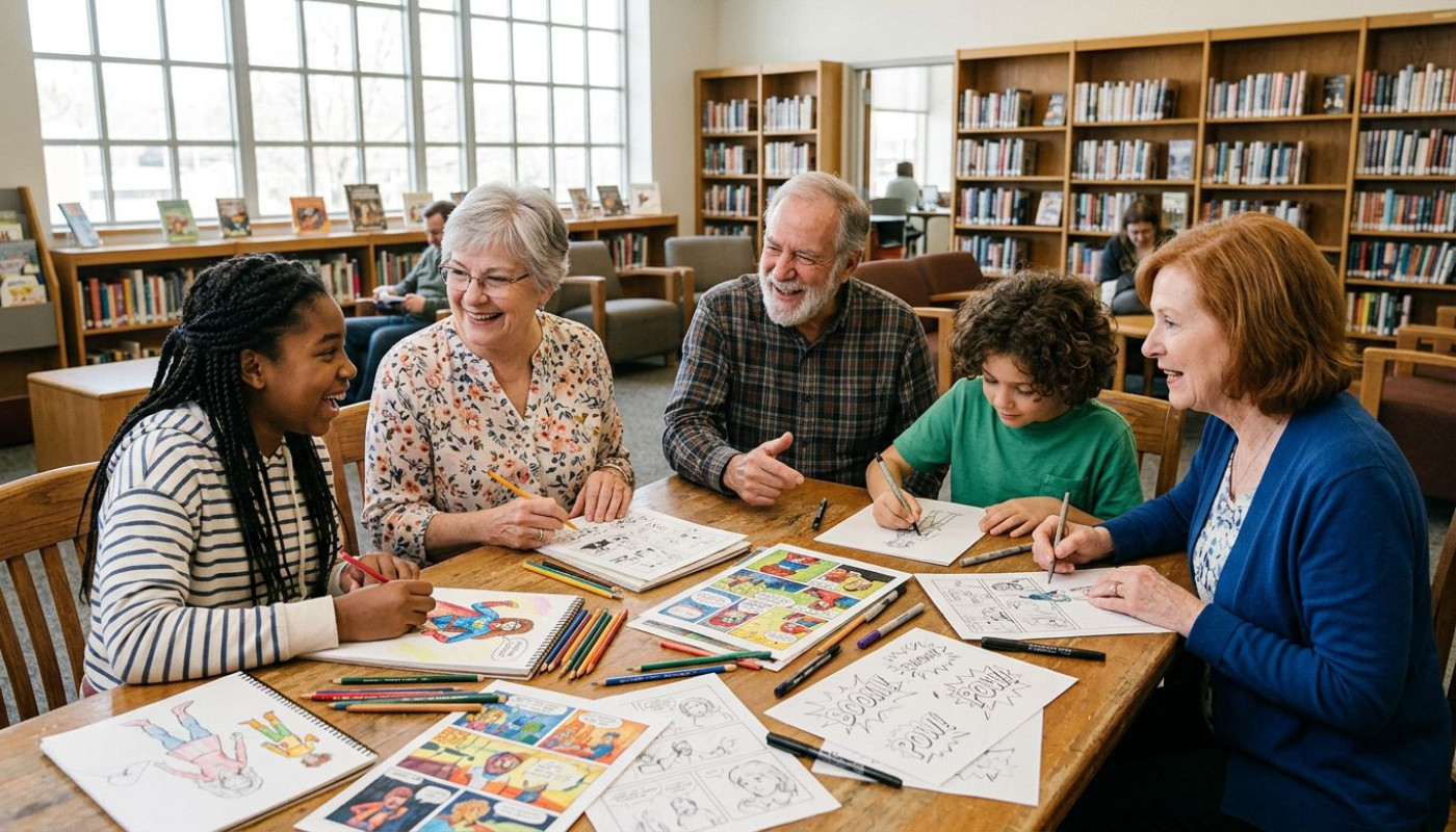 Créer du dialogue entre générations grâce aux ateliers bd en bibliothèque municipale